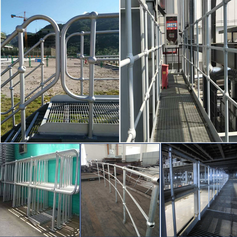 Handrail for Outdoor Stair Galvanized Steel Ball Joint Handrail Stair Railings Handrails for Deck Ship Side